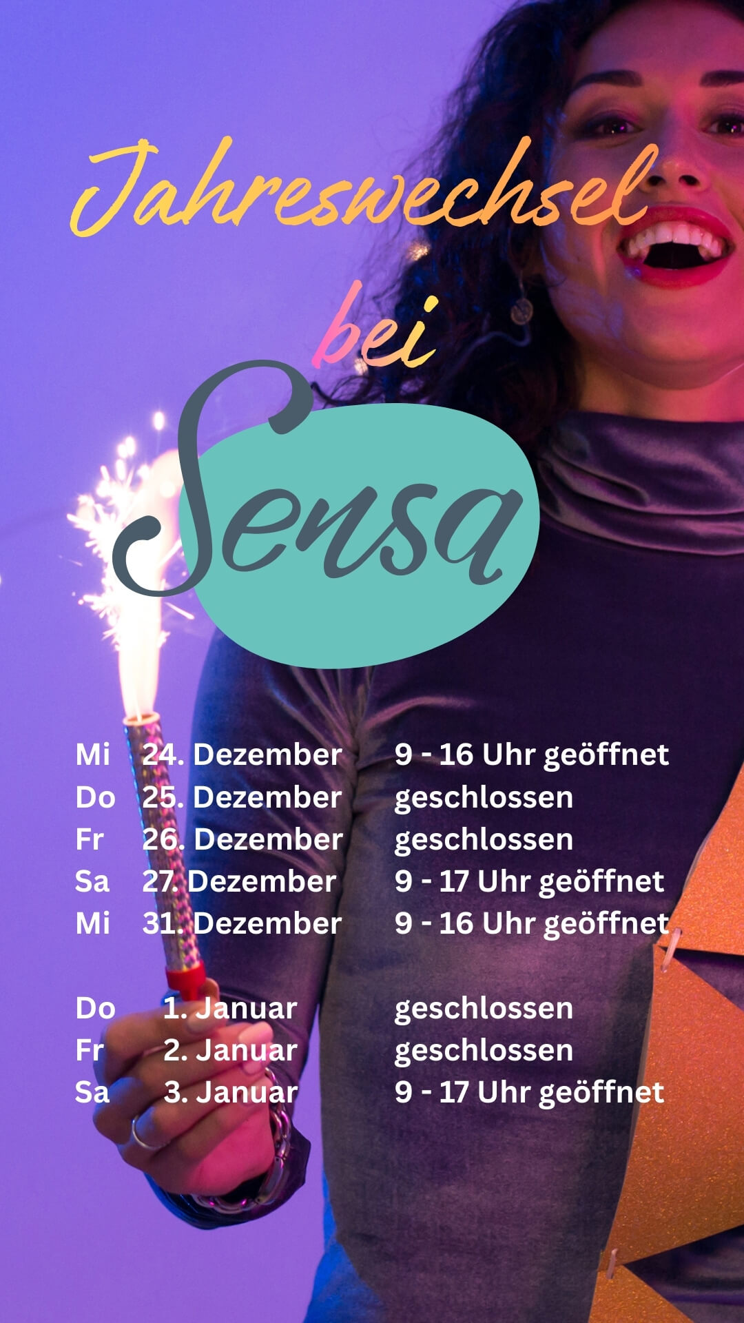 Jahreswechsel 2025-2026 bei Sensa Winterthur